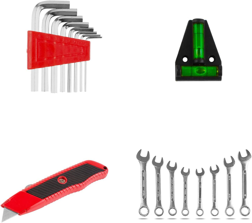 TLGREEN 95-Piece Car Tool Kit with Storage Case, Red | Marine Tool Kit with Wrench, Pliers, Sockets And Bits; Organized Repairs for Boats, Vehicles And Household Maintenance