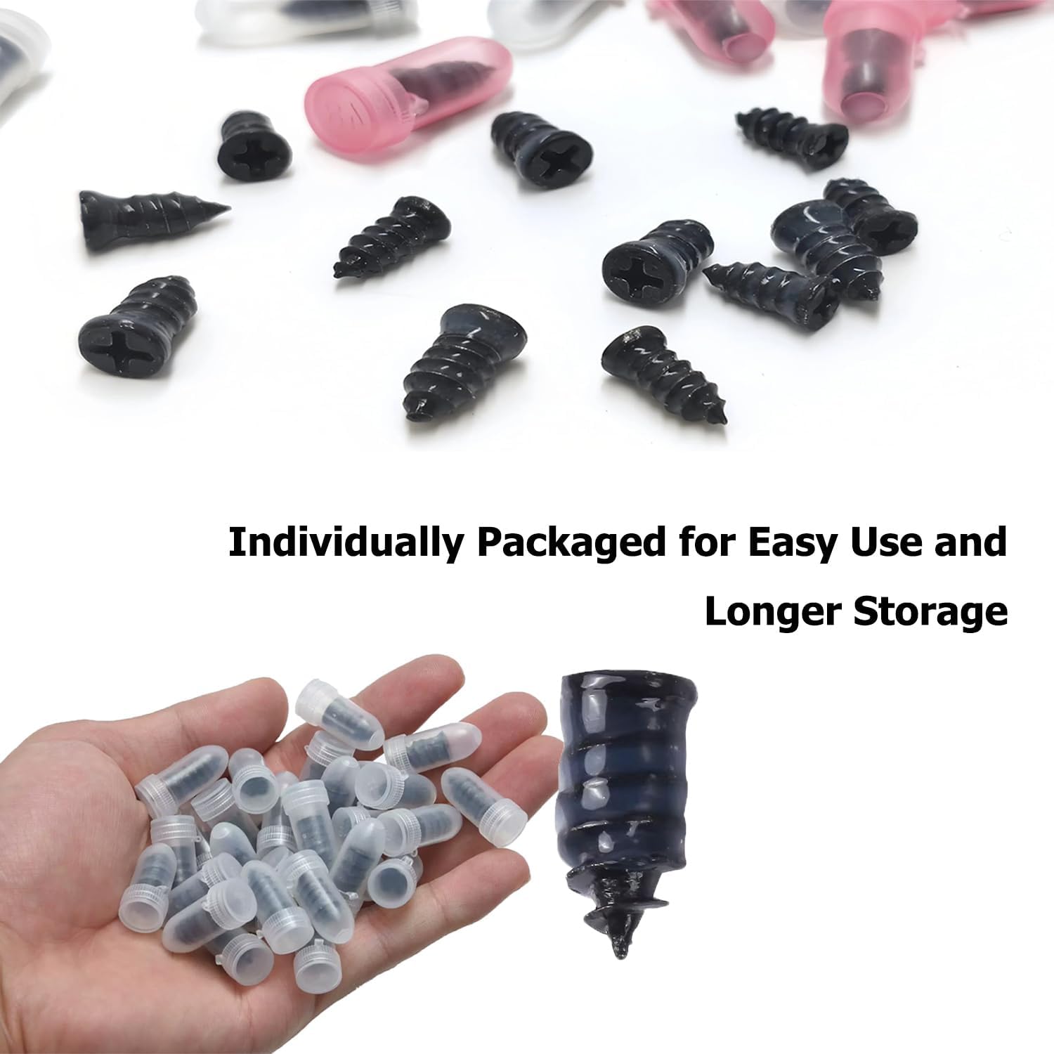 Tire Repair Rubber Kit–Screw in Tire Plugs Heavy Duty, Vacuum Spiral Screws, No Jack Flat Tire Tool for Car/Truck/SUV/Motorcycle/Tractor/ATV/Bicycle – Universal Plugs with Box, 2 Sizes (20)