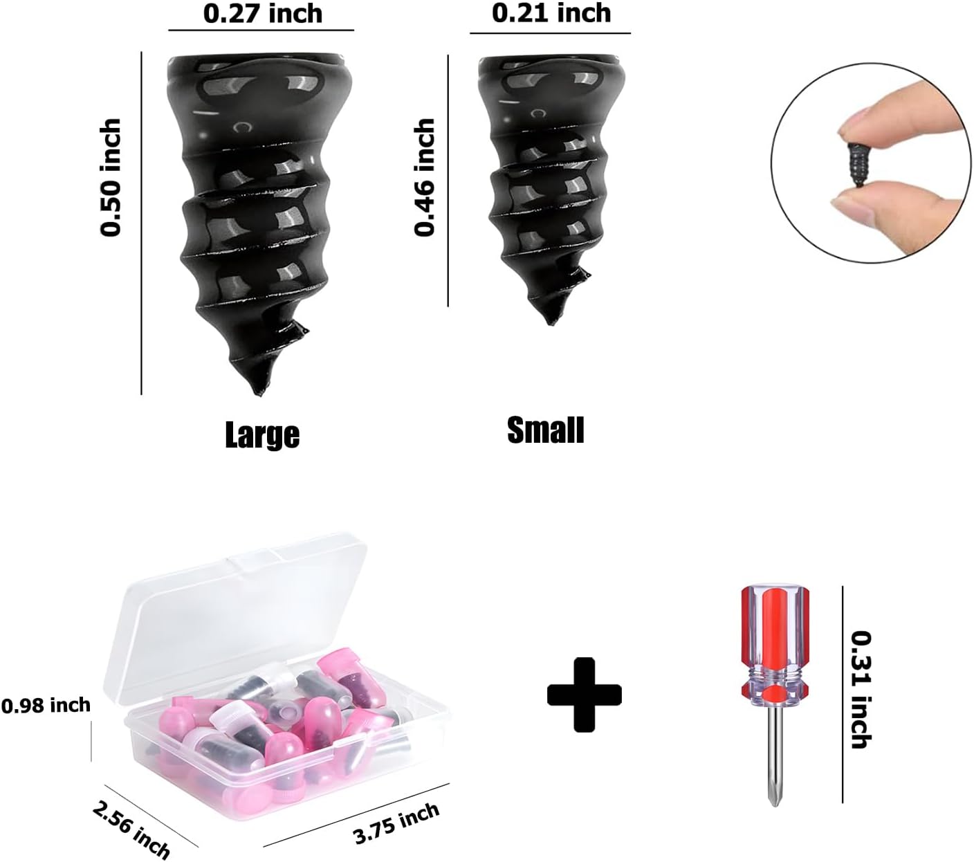 Tire Repair Rubber Kit–Screw in Tire Plugs Heavy Duty, Vacuum Spiral Screws, No Jack Flat Tire Tool for Car/Truck/SUV/Motorcycle/Tractor/ATV/Bicycle – Universal Plugs with Box, 2 Sizes (20)