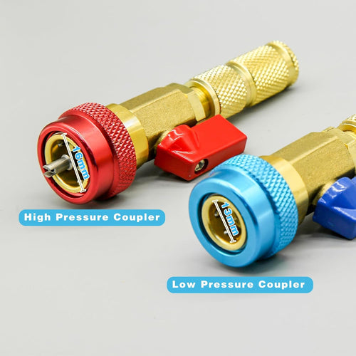 31Pcs R134A Valve Core Quick Remover Installer Tool Set, High Low Pressure AC Valve Core Removal Tool with R134A Valve Core AC Service Port Cap Valve Stem Kit for Refrigerant Air Conditioner System