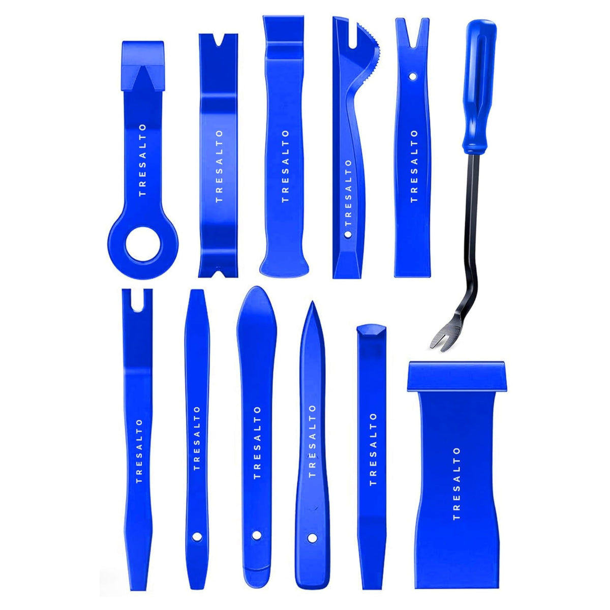 Auto Trim Removal Tool Kit - 5 Piece set for Dash, Door Panel, Clip Remover - Scratch-Resist Nylon Pry Tools for Interior Car Trims Work - Panel Prying Tools Included - Blue